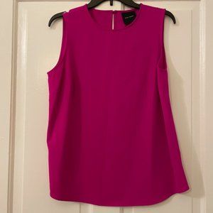 Fuchsia Evelyn Round Neck Sleeveless Woven Top